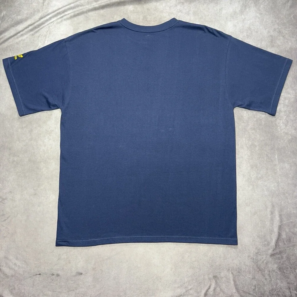 VTG Adidas T-Shirt Men XL Navy I Love Barcelona Gaudi Trefoil Y2K City Flocked